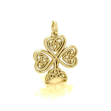 Celtic Knotwork Shamrock Vermeil Plate on Silver Charm by Courtney Davis VTC1083 - Jewelry